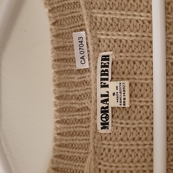 Braided Sleeve Tan Cardigan - Picture 3 of 4